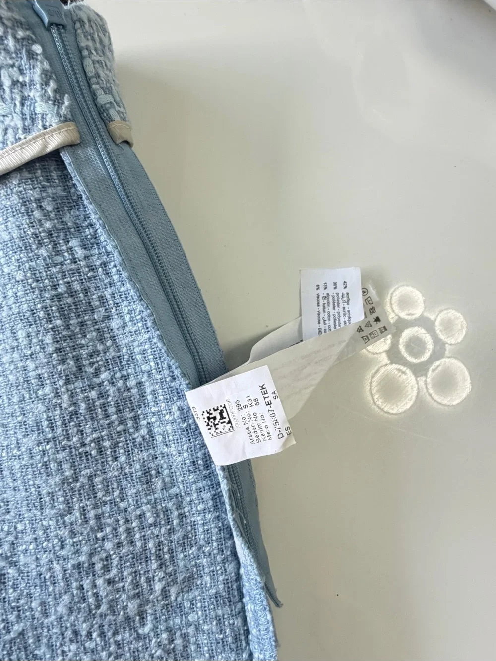 ZARA Light Blue Tweed Skort High-Waisted Mini Shorts Size S 🩵